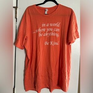 Be Kind Tee | Coral Orange Positive Vibes Graphic Shirt